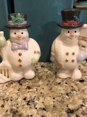 Lenox Snowmen Salt and Pepper Shakers